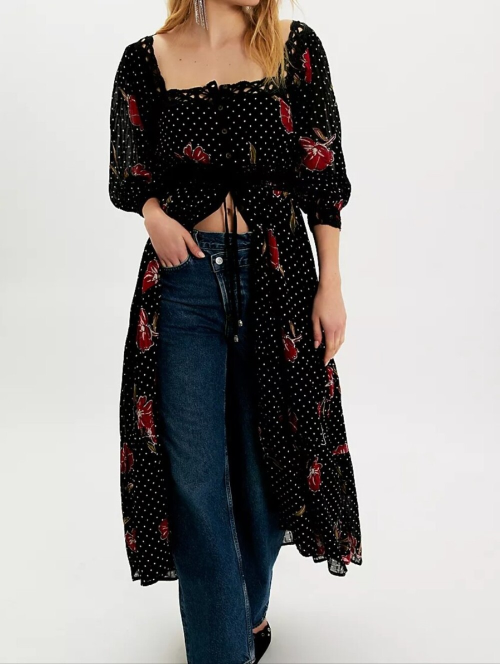 Free People Morning Meadows Long Sleeve Maxi